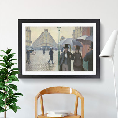Paris Street on a Rainy Day by Gustave Caillebotte - Picture Frame Painting on MDF
