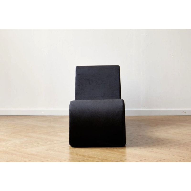 Comfortable Chaise Lounge, Ergonomic Curve, High Foam Core, Removable Washable Cover, Black Relax Design, Detachable Cover For Long-Term Comfort