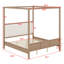 Lit moderne en bois, style baldaquin et tête de lit tapissier exquise-130023845