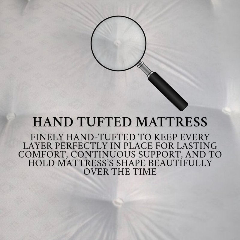 Budget Friendly Orthopaedic Med-Firm Mattress, White Damask Cover and border, Dual Sided, Tufted, 22CM / 9 INCH Deep.