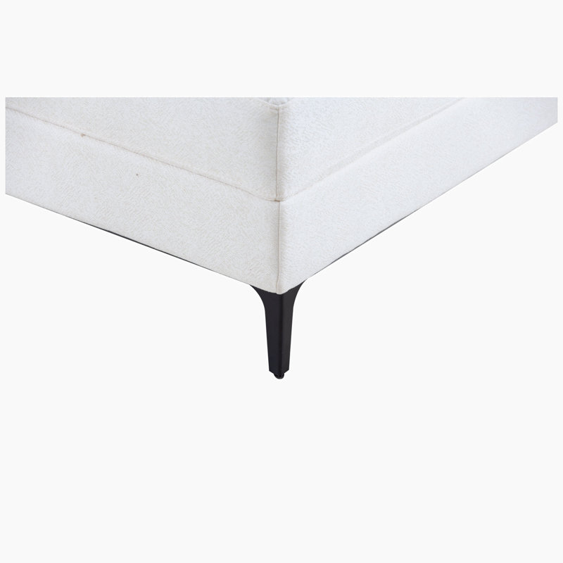 Canapé modulaire 4 pièces Calderville, 100 % lin blanc cassé