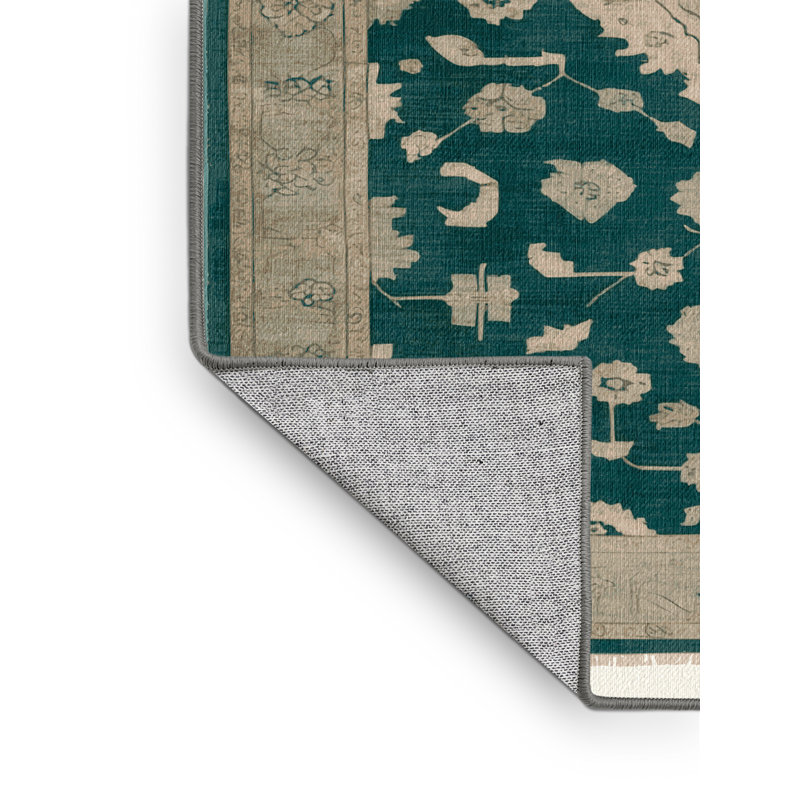 Machine Washable Overdyed Gray Area Rug, Round 3'