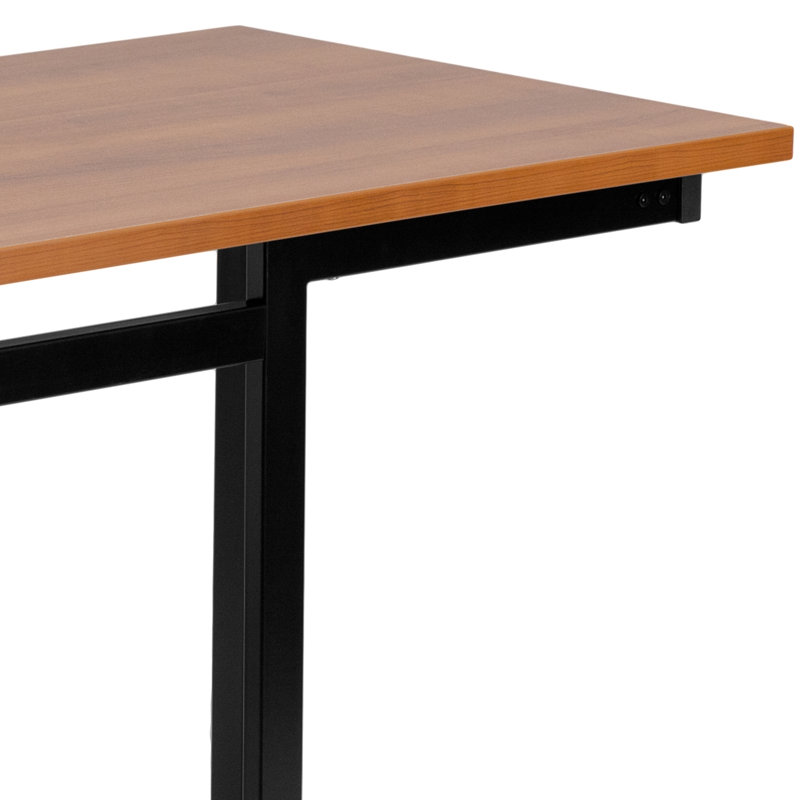 Computer Desk with Open Base Design and Stabilizing Brace