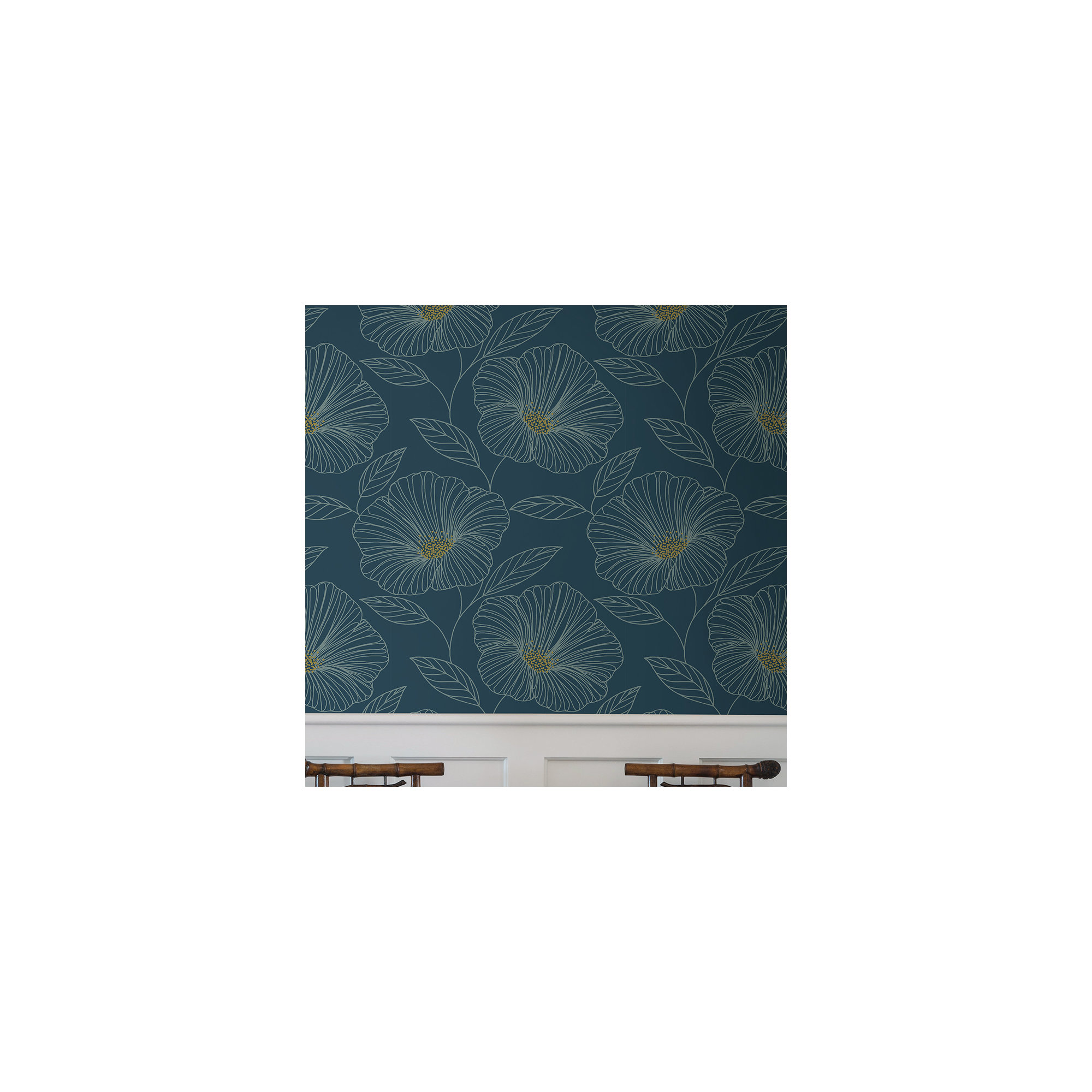 Mistral Mythic Floral Wallpaper Sample, Blue