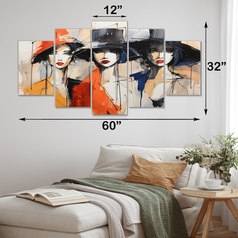 Croquis rétro de portrait de femme avec chapeau II