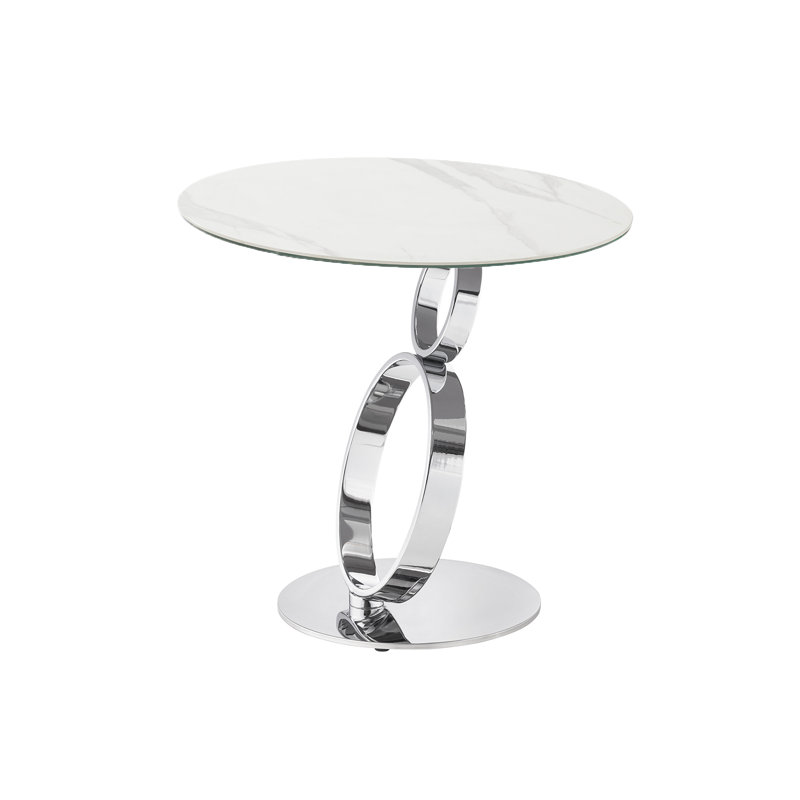 Satellite End Table, White