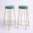 Upholstered Velvet Counter Stool with Steel Frame
