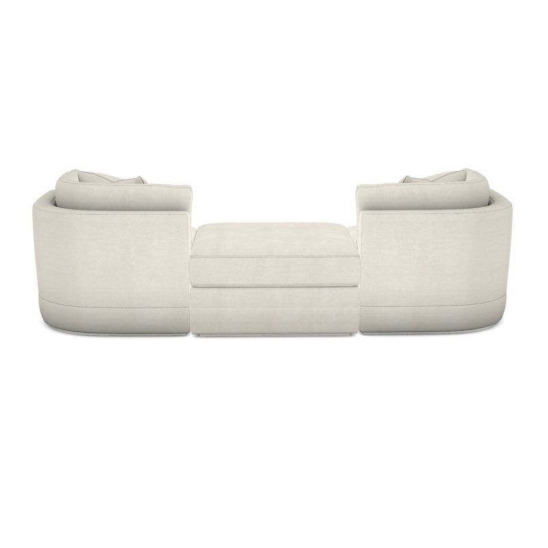 3-Piece Boyden Curved Corner Sectional, Casa Blanca, Nadia Parchment Crypton®