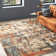 Santa Paula Abstract Durable Performance Burnt Sienna/Ivory Indoor Area Rug