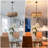  24" 6 - Light Dimmable Drum Boho Gold Chandelier With Hand-Woven Rattan For Living Room Kitchen Entryway Hallway Foyer