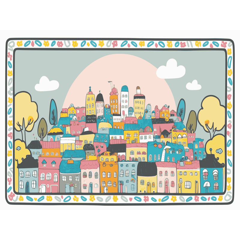 Tapis Harriet Bee City Scape, Rectangulaire 2 pi x 3 pi