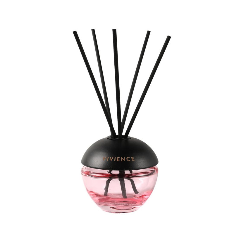 Diffuseur rond en roseau moderne, muguet, Noir / Rose