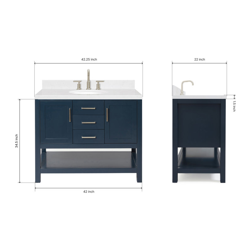 Bayhill Single Vanity, Midnight Blue, 54"