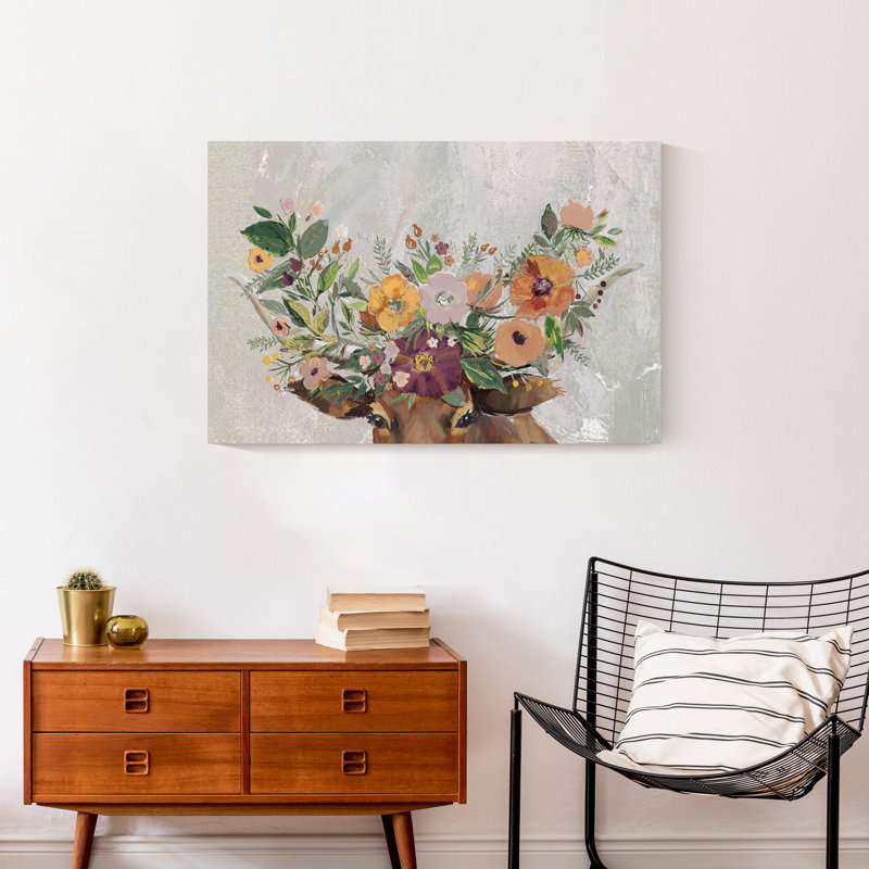 «Steer with Flowers», reproduction sur toile, H 20 po x l 30 po