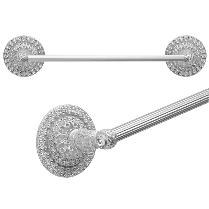 Juliane Grace 24 inches c.c. {approximately} towel bar with Swarovski Clear Crystals with 5/8 reeded center in Gilded Mercury