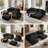 U-Shaped Modular Sectional Sofa, 3-5 Seater Cozy Washable Corduroy Couch-199500799