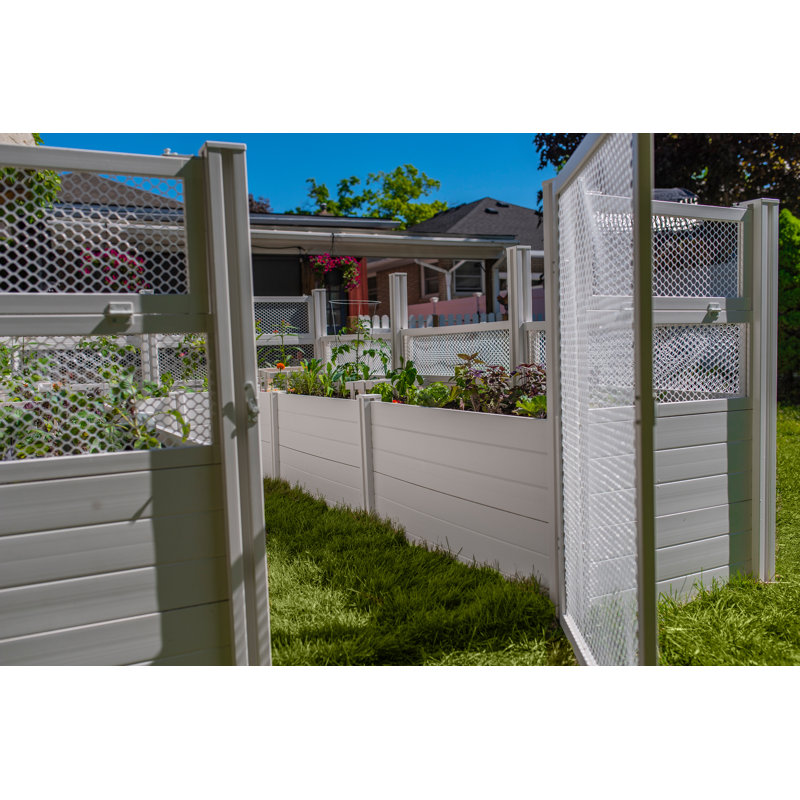 12 ft x 8 ft White Vinyl Keyhole Composting Garden Bed