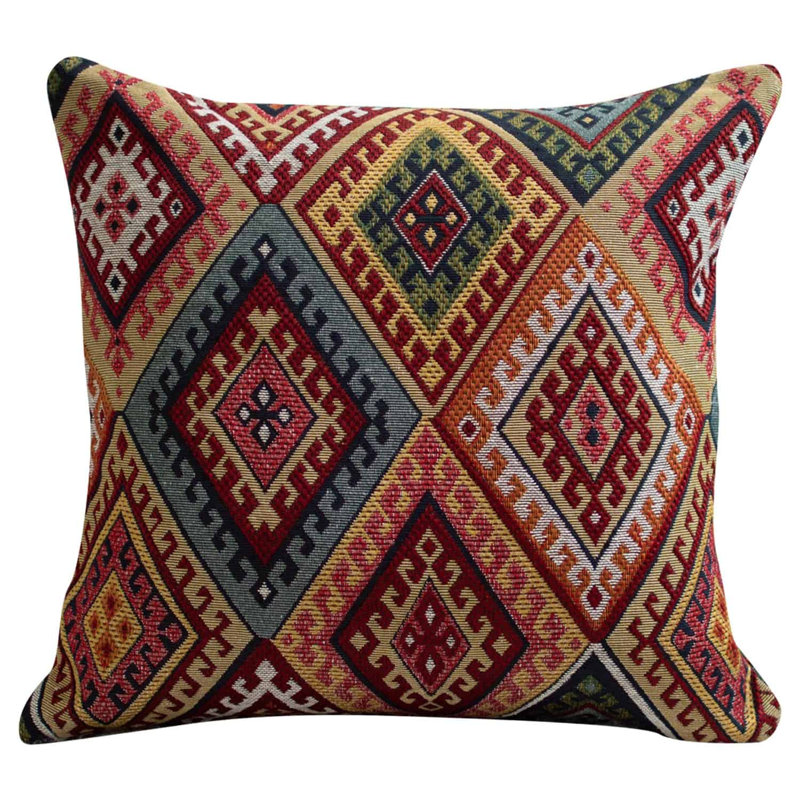 Turkish Kilim Weave Cushion, 43x43cm, Cover only