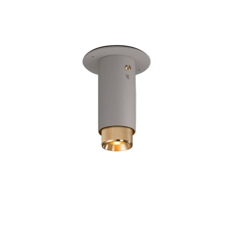 1 - Light Flush Mount, Brass, Stone