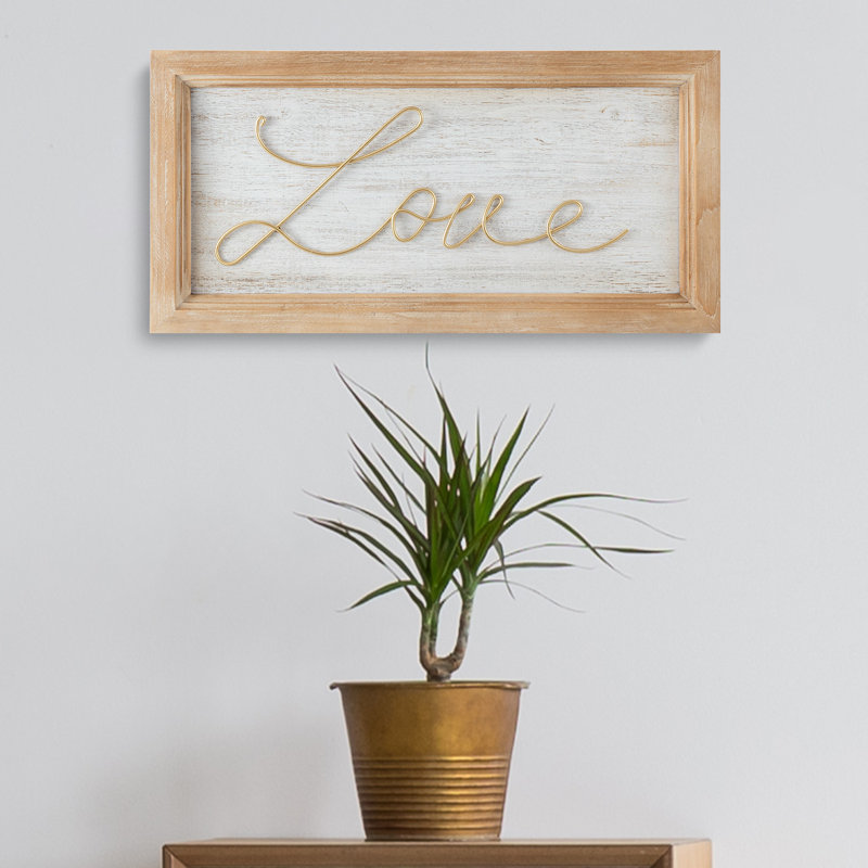 Wood Framed LOVE Rectangle Painting on Wood