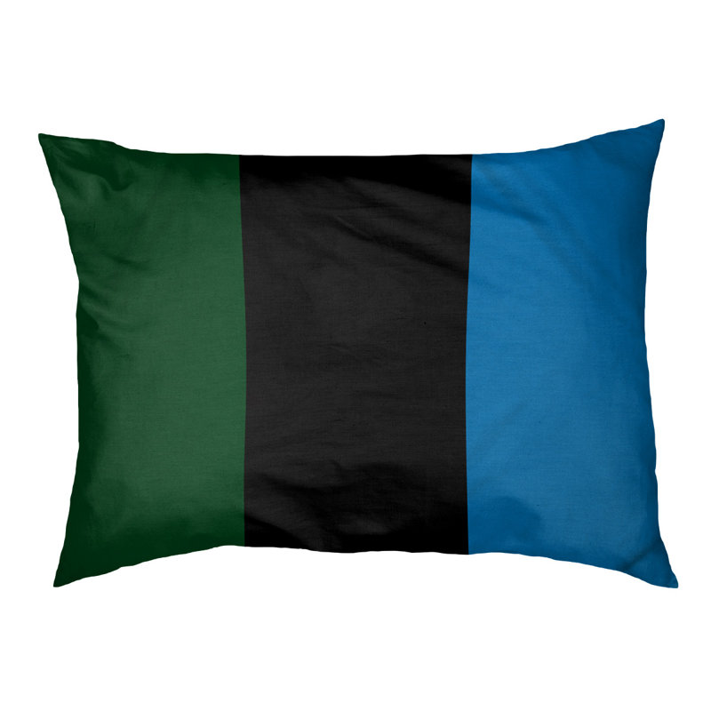 Coussin Milwaukee, Vert de Good Land / noir / bleu des Grands Lacs, Très grand (l 50 po x P 40 po x H 17 po)