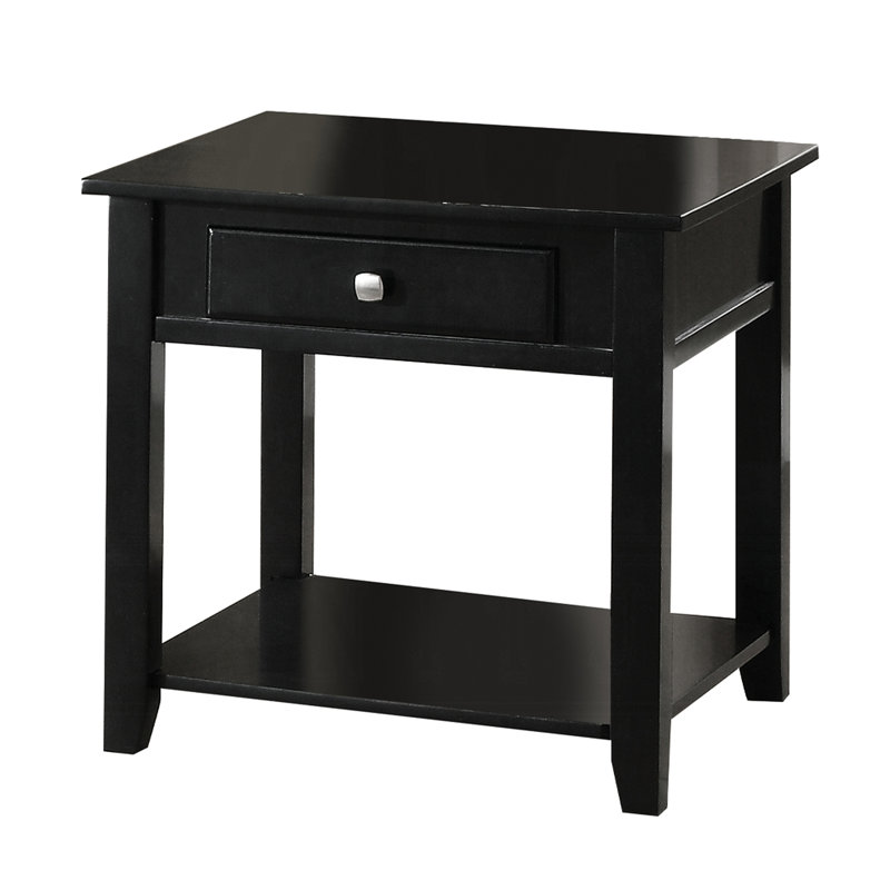 Table de bout carrée noire 22 po avec construction - Home Rustic Flair