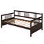 Lit de jour moderne en bois massif, multifonctionnel, taille simple, espresso-522989848