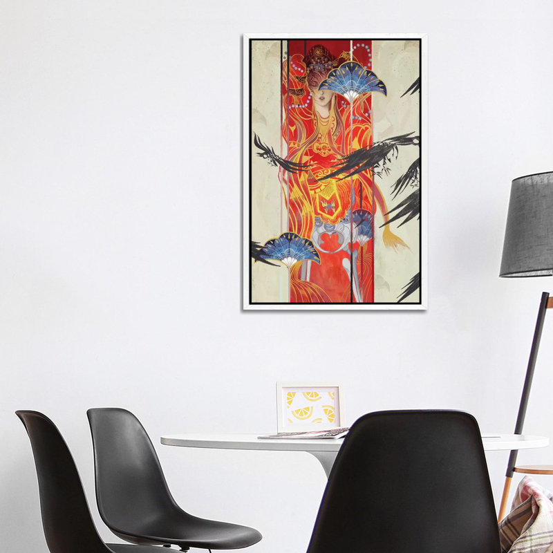 Porcelain Pillows I by Sija Hong - Painting on Canvas, White Framed, 101.6 cm H x 66.04 cm W