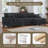 4 - Piece Upholstered Gray Faux Rabbit Fur Flannel Reversible Modular Sofa Living Room Sectional Couch with Ottoman-255998399