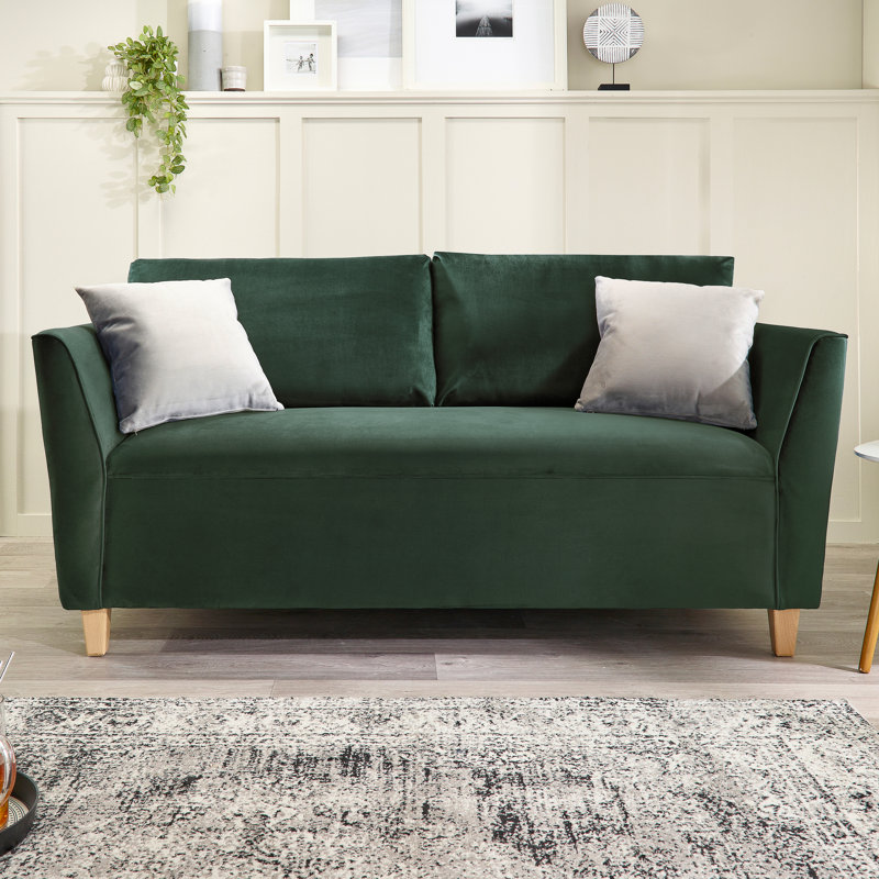 Auralane 3 Seater Upholstered Sofa, Green
