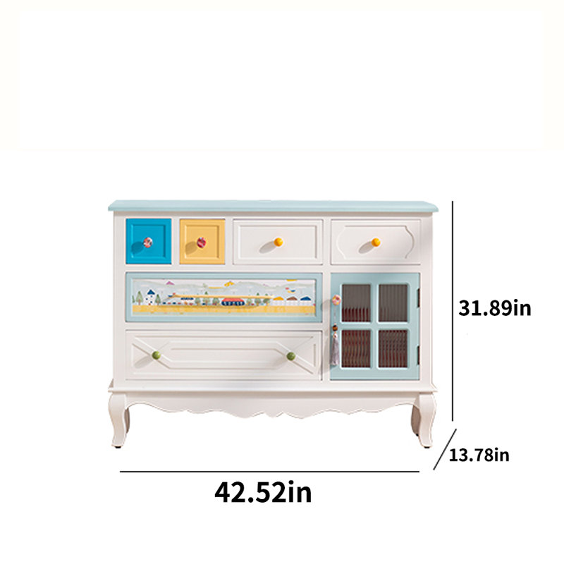 Solid Wood Painted Decoration Simple Locker Accent Cabinet, White