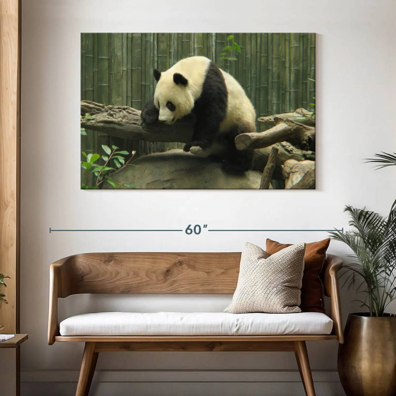 Brampt Panda On A Trunk, 32" H x 48" W