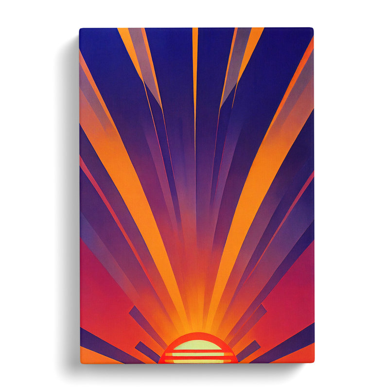 Splendid Art Deco Sunset No.4 - Wrapped Canvas, 50cm H x 35cm W x 3cm D