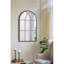 Miroir arqué pleine longueur 34 po x 65,5 po avec motif de vitre noir et doré