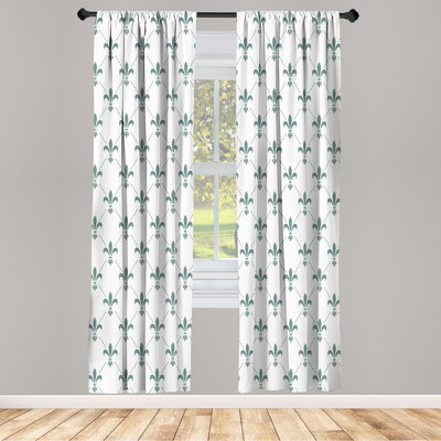 George Oliver Striped Curtains, Modern Summer Zigzag Print, Pair of 28"