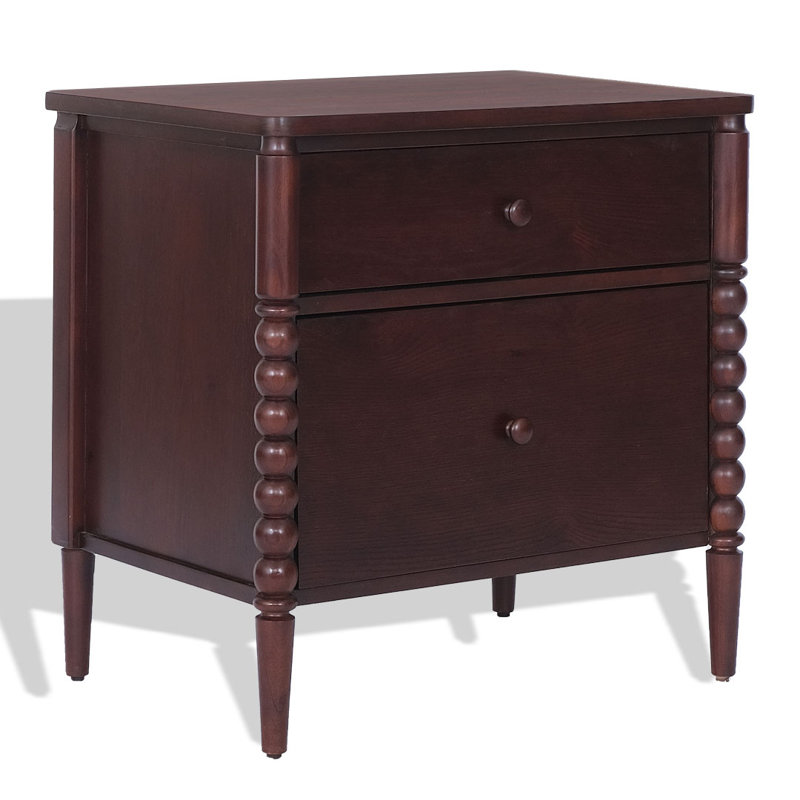 Dauda 26 " W Mahogany Solid Wood Standard Drawer Nightstand