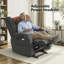 Fauteuil inclinable électrique à deux moteurs avec appui-tête réglable, massage par vibration et chauffage-630948236