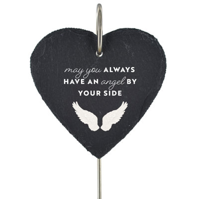 Biser Waterproof Slate Heart Grave Marker People Memorial Plaque