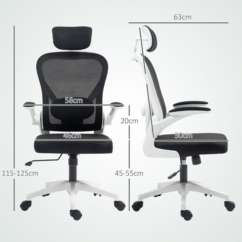 Karola Mesh Office Chair with Headrest, Black