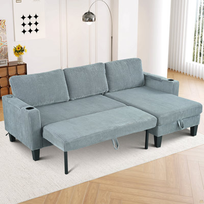 Reversible Sectional Sofa With Storage Chaise, Arm With Cup Holder,Storage And USB Ports