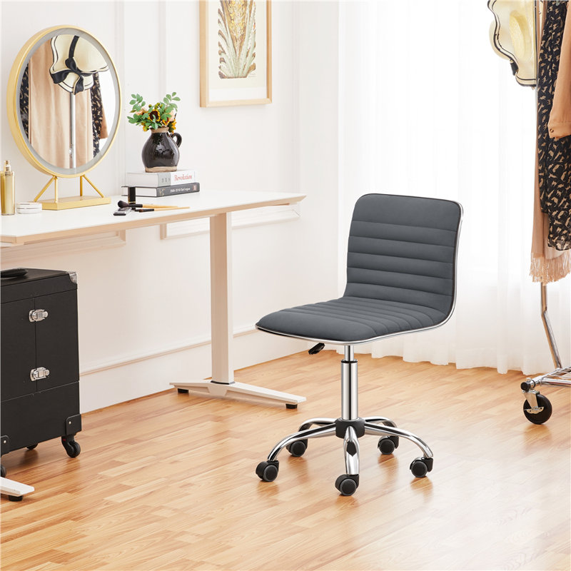 Arwand Velvet Task Chair, Dark Gray