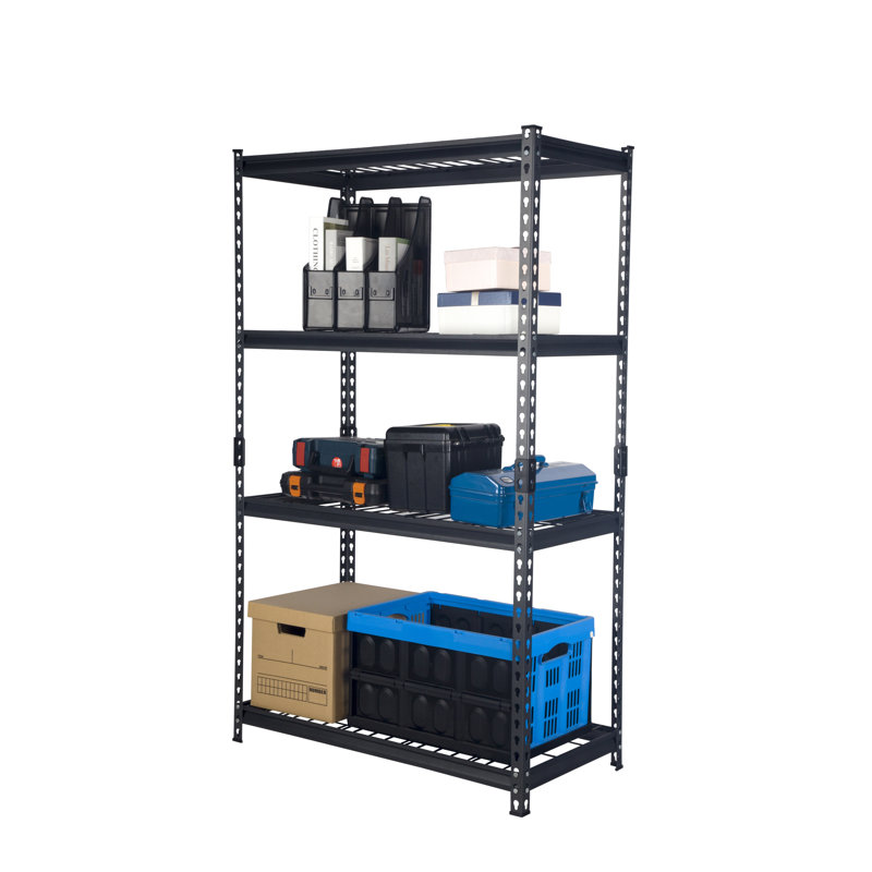 Lafoya 4-Shelf Steel Shelving, Black, 59.84" H x 35.82" W x 18.11" D