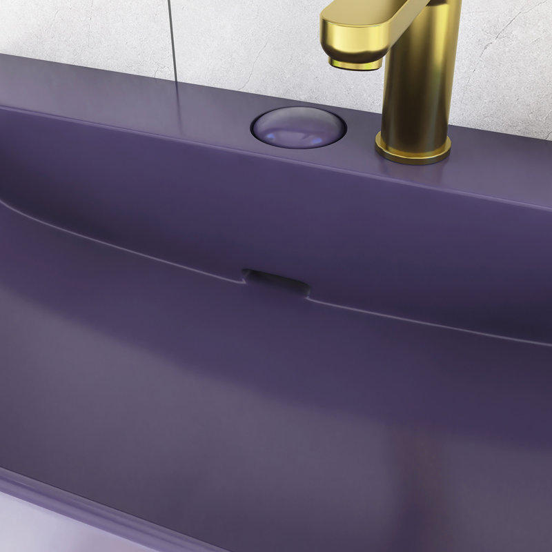 Meuble-lavabo 24 po avec lavabo en céramique, Mauve, Doré