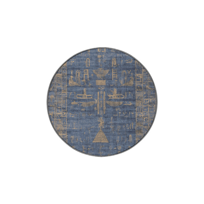 Tapis gris soyeux et moelleux, Rond 3 pi