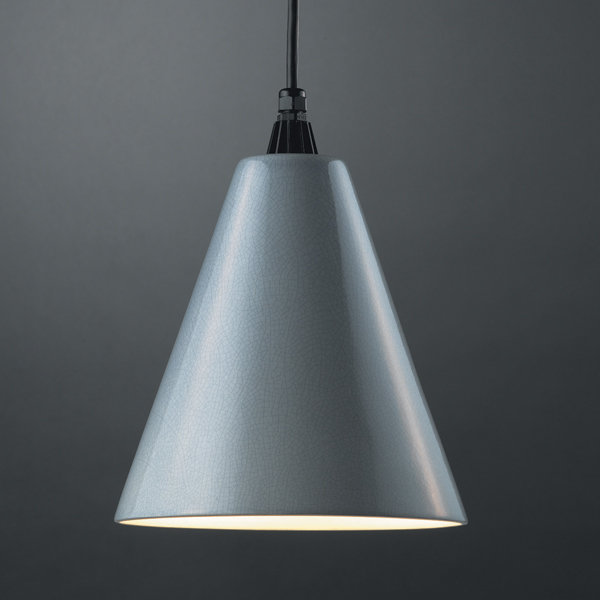 Luminaire suspendu conique à 1 lumière Custinne, Noir mat carbone