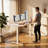 Electric Standing Desk, Height Adjustable Computer Desk with Mobile Phone Holder-1646734421-1646734427