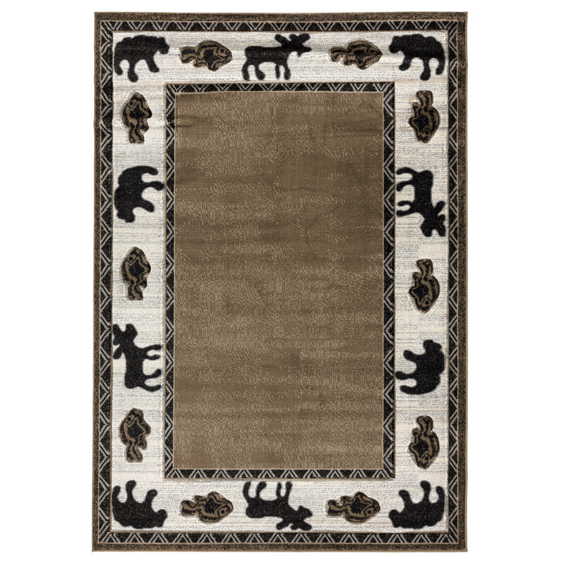 Tapis brun Keener, Rond 7 pi 11 po