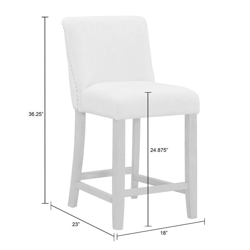 Tabouret de bar et de comptoir Carlo, Tabouret de comptoir (siège d'une hauteur de 24,8, Beige
