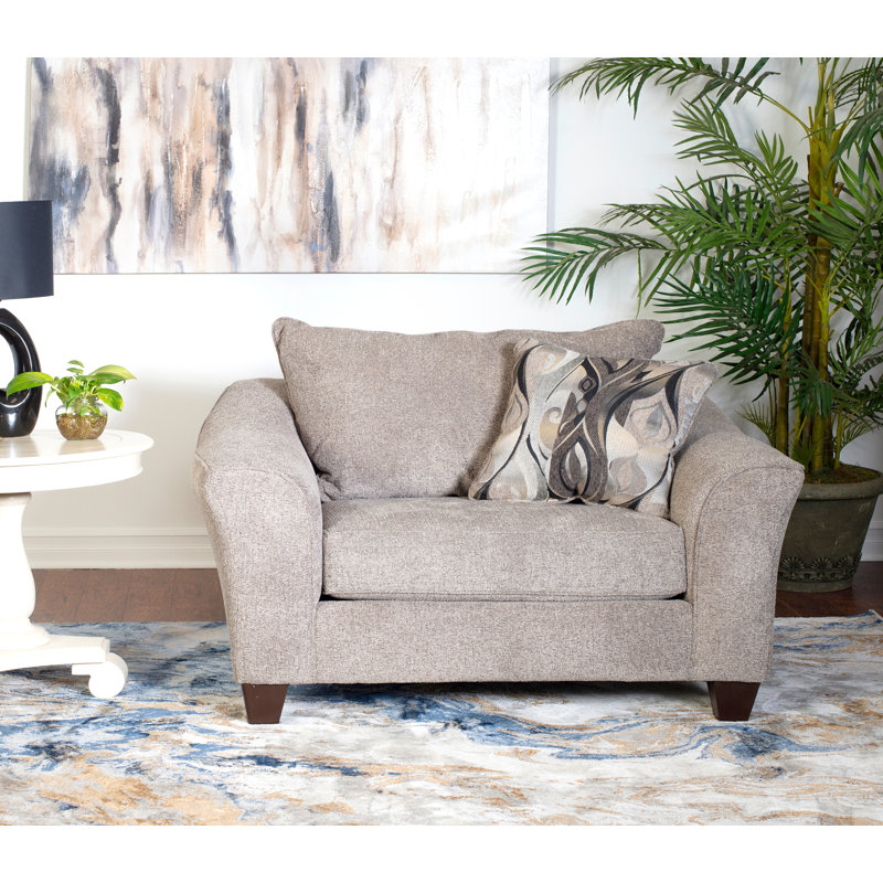 Chaise avec accoudoirs en tissu Camero, gris
