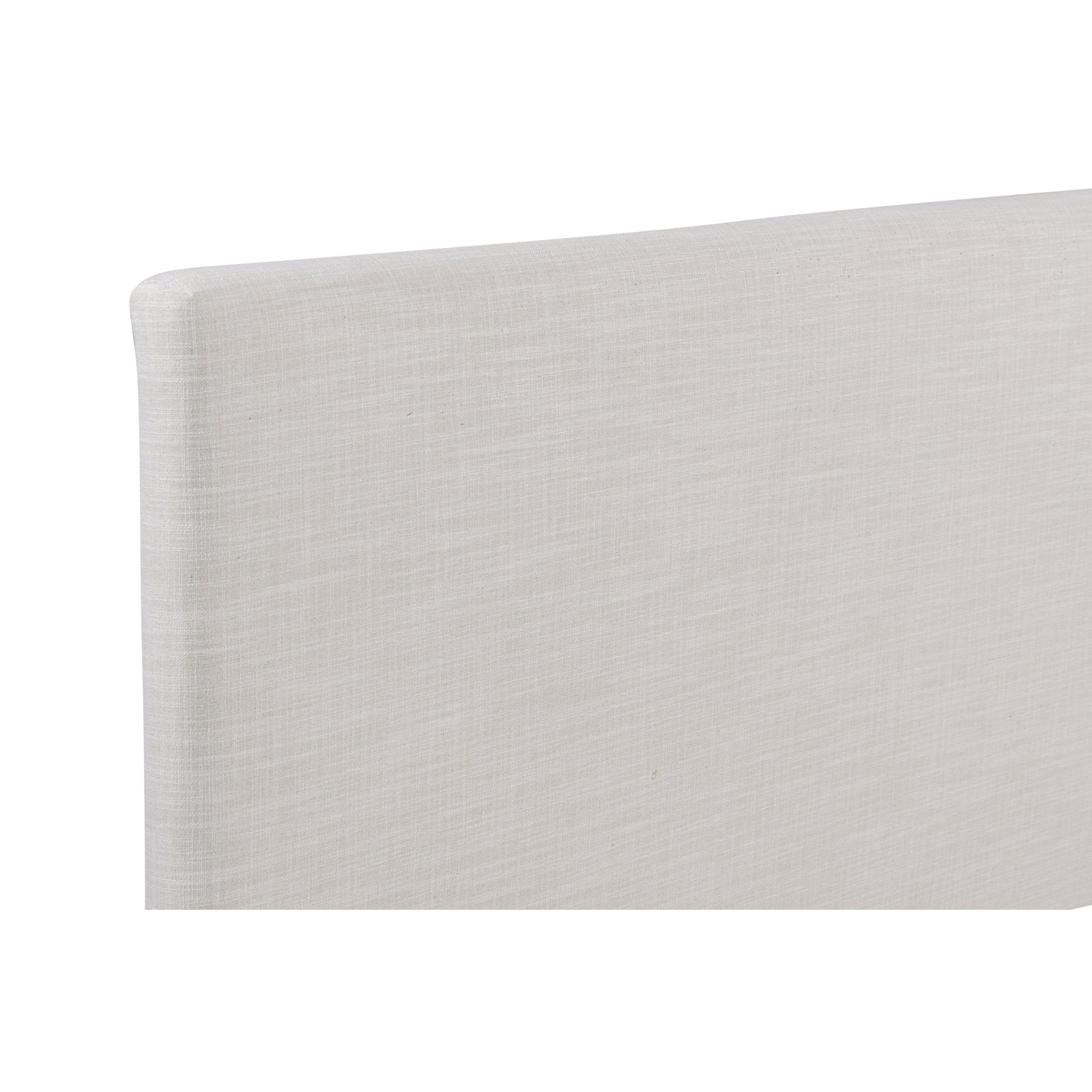 Nordic Upholstered Bed, White Linen, Queen